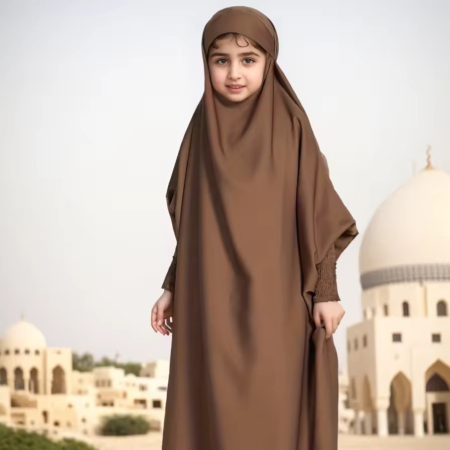 Latest Wholesale Islamic Prayer Abaya with Lace Dubai Traditional Long Hijab Khimar Islamic Muslim Modest Khimar Hijab Abaya