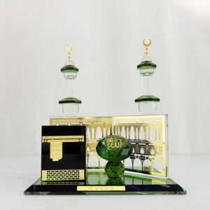 Gold Printing 8x10cm Crystal Glass Quran Islamic Gifts