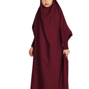 Oem Eid Abaya Kids Ramadan Khimar Prayer Dress Bat Sleeve Dubai Children Abaya Saudi Arabia Jilbab Islamic Clothing for Girls