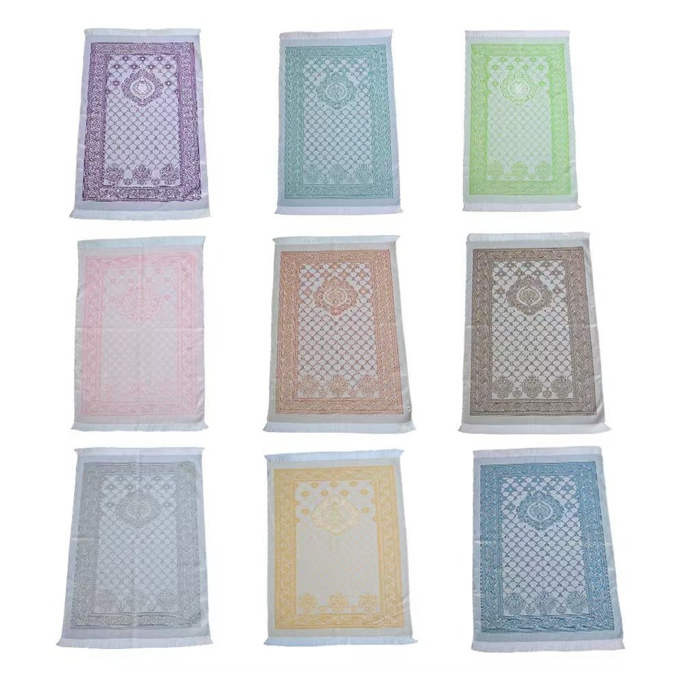 Ramadan Eid Gift Islamic Prayer Mat, Portable Lightweight Sajjada, Washable Muslim Prayer Mat for Travel
