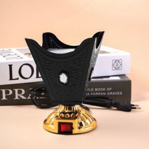 High-Quality Hollow Colored Diamonds Dubai Style Metal Incense Burner Home Decoration Gold Electric Arabic Incense Burner