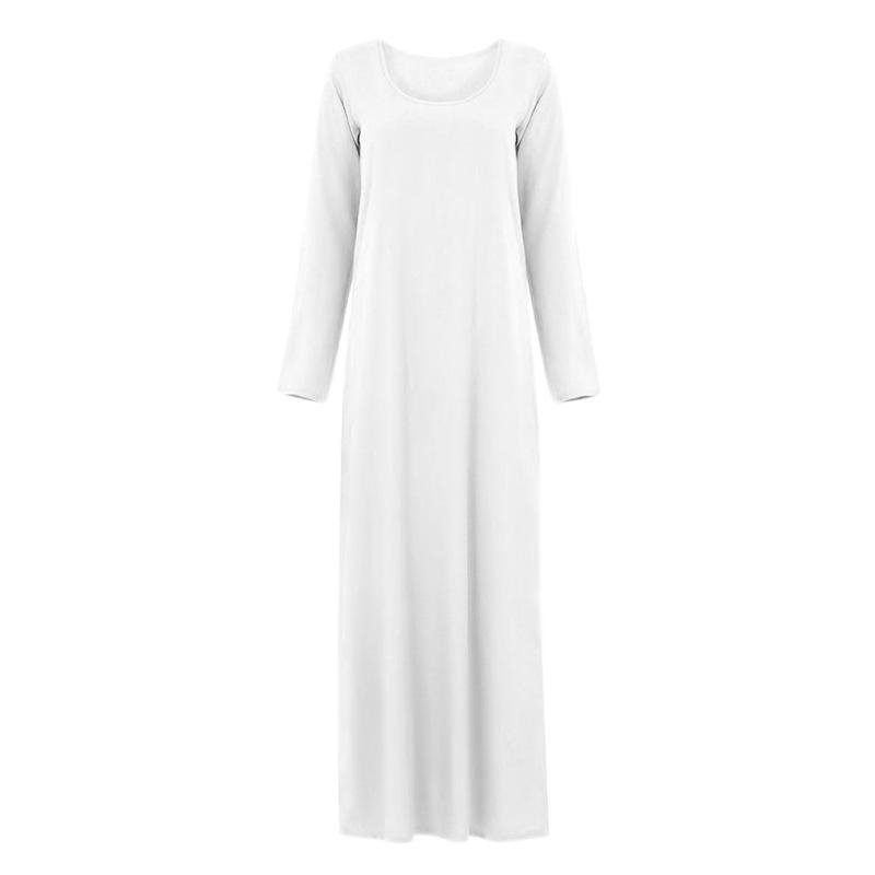 Modest Dress Fashionable Modest Muslim Blank Long Sleeved Dress High Quality Cotton