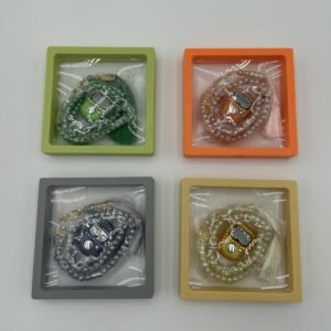 Muslim Tasbih Gift Eid Al-Adha Clear Resin Rosary Silver Metal Tassel 33 45 66 99 Prayer Beads Islam Man's Misbaha