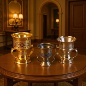 Best-Selling Volume Hollow Pattern Slanted Dubai Metal Incense Burner Home Party Decoration Gold Electric Arabic Incense Burner