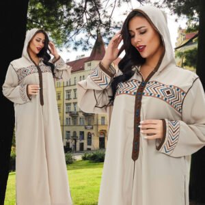 High Quality Middle East Islam Prayer Clothes Muslim Women Lace Abaya Dress for Pray With Scarf