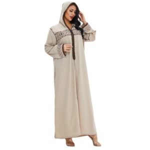 Wholesale Traditional Ethnic Clothing Floral Cotton Fashion Loose Fitting Eid Wedding Nightgown Casual Elegance Long Sleeved