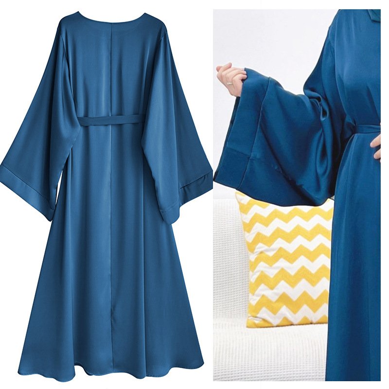 New Hot Muslim Clothing Fashion 3d Floral Embroidery Cardigan Islamic Women Long Maxi Dresses