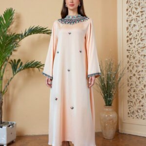 Elegant Muslim Women's Casual Abaya Dress with Matching Hijab