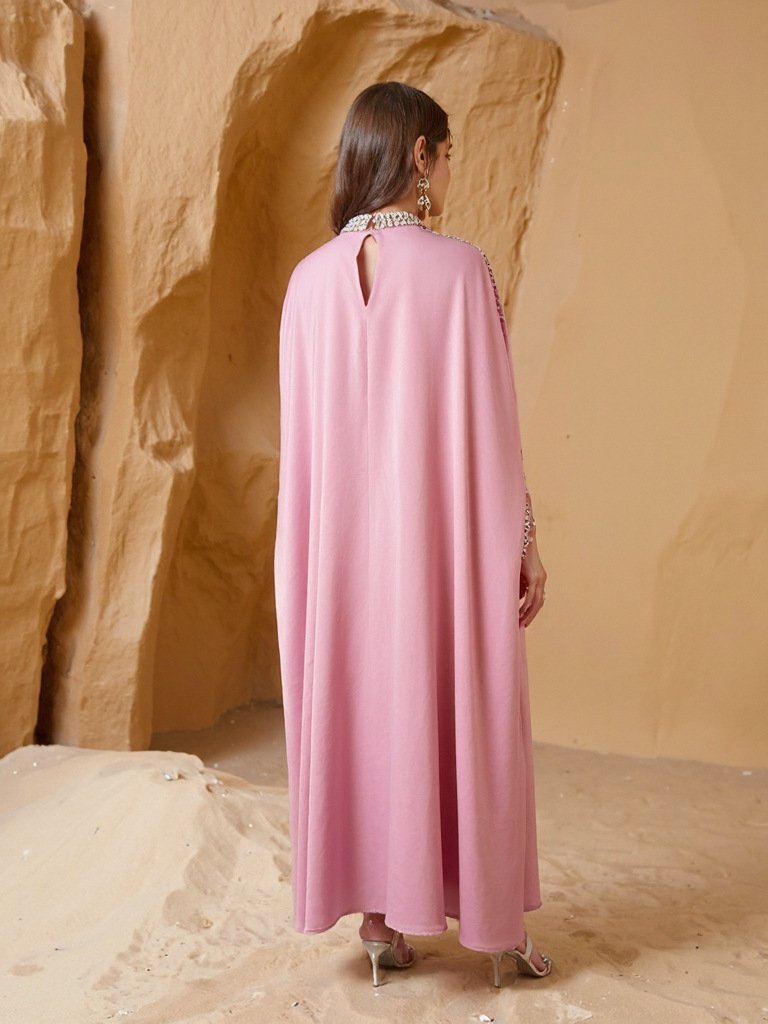 Modest Women's Silk Satin Abaya Islamic Clothing Muslim Dress