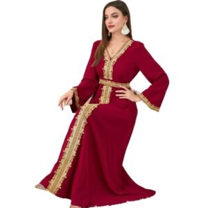 Premium Black Floral Petal Embellished Chiffon Open Abaya Set